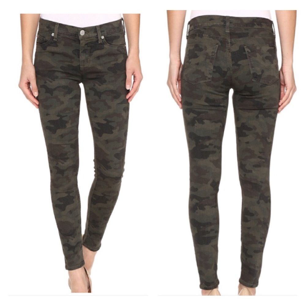 Hudson Nico mid rise super skinny camo print denim jeans 29